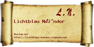 Lichtblau Nándor névjegykártya